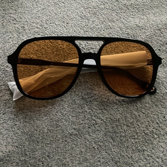 - - BLACK VINTAGE RETRO 70S ORANGE TINTED AVIATOR SUNGLASSES *NEW ARRIVAL 2 - Picture 9 of 9